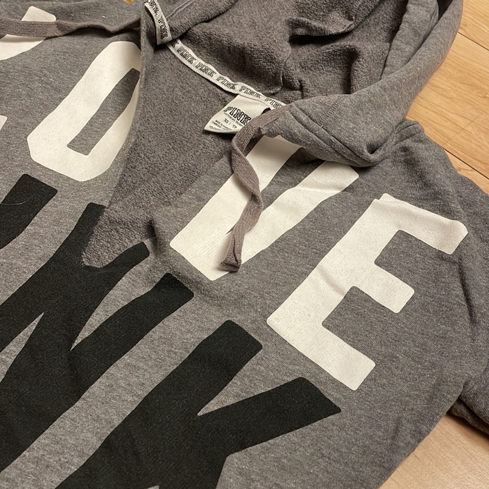 Pink Victoria’s Secret pull over hoodie - Picture 2 of 3